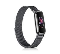 Niboow Bracelet pour Fitbit Inspire 3, Femmes Hommes Métal Acier Inoxydable Mesh Tissé Magnétique Sangle Bracelet pour Fitbit Inspire 3 - Noir