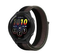 Niboow Bracelet pour Garmin Forerunner 265/255/255 Music et vivoactive 4/Venu 2/Active - Gris Noir en Nylon