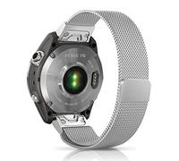 Niboow Bracelet QuickFit 20mm pour Garmin Fenix 7S Pro Solar/Epix 2 Pro 42mm, Sangle Magnétique Inoxydable pour Hommes Femmes, Compatible avec Fenix 7S/6S/6S Pro/5S/5S Plus/Descent Mk2S - Argent