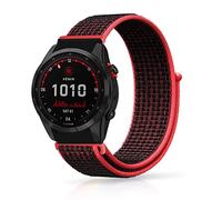 Niboow Bracelet QuickFit 26mm pour Garmin Epix 2 Pro 51mm, Nylon Bracelet pour Garmin Fenix 7X Pro Solar/Fenix 7X/6X GPS/6X Pro/6X Sapphire GPS/5X Sapphire/5X GPS - Rouge/Noir