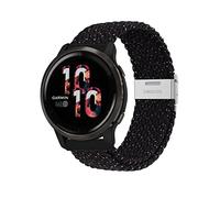 Niboow Bracelet Tressé 22mm pour Garmin Venu 3, Forerunner 265/255/255 Music, Vivoactive 4, Venu 2 et Huawei Watch 4 - Ajustable en Nylon - Coloré Noire