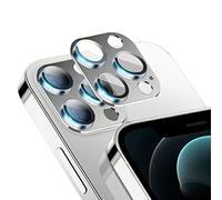Niboow Caméra Arrière Protecteur Compatible avec iPhone 12 Pro, [Anti-Rayures] Verre Trempé Alliage D'aluminium Caméra Lentille Coque, Protection écran Compatible avec iPhone 12 Pro - Argent