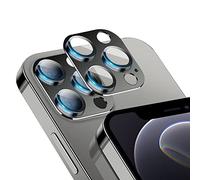 Niboow Caméra Arrière Protecteur Compatible avec iPhone 12 Pro, [Anti-Rayures] Verre Trempé Alliage D'aluminium Caméra Lentille Coque, Protection écran Compatible avec iPhone 12 Pro - Noir