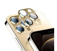 Niboow Caméra Arrière Protecteur Compatible avec iPhone 12 Pro, [Anti-Rayures] Verre Trempé Alliage D'aluminium Caméra Lentille Coque, Protection écran Compatible avec iPhone 12 Pro - Or