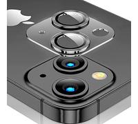 Niboow Caméra Arrière Protecteur Compatible avec iPhone 14/14 Plus, [Anti-Rayures] Verre Trempé Alliage D'aluminium Caméra Lentille Coque, HD Protection écran pour iPhone 14/14 Plus - Noir