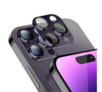 Niboow Caméra Arrière Protecteur Compatible avec iPhone 14 Pro/14 Pro Max, [Anti-Rayures] Verre Trempé Alliage D'aluminium Caméra Lentille Coque, Protection écran pour iPhone 14 Pro/14 Pro Max-Violet