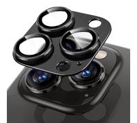 Niboow Caméra Arrière Protecteur Compatible avec iPhone 15 Pro/15 Pro Max, [Anti-Rayures] Verre Trempé Alliage D'aluminium Caméra Lentille Coque, Protection écran pour iPhone 15 Pro/15 Pro Max-Noir