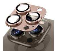 Niboow Caméra Arrière Protecteur Compatible avec iPhone 15 Pro/15 Pro Max, [Anti-Rayures] Verre Trempé Alliage D'aluminium Caméra Lentille Coque, Protection écran pour iPhone 15 Pro/15 Pro Max-Or