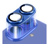 Niboow Caméra Arrière Protecteur Compatible avec iPhone 16/iPhone 16 Plus, [Anti-Rayures] Verre Trempé Alliage D'aluminium Caméra Lentille Coque, Protection écran pour iPhone 16/iPhone 16 Plus-Bleu