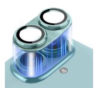 Niboow Caméra Arrière Protecteur Compatible avec iPhone 16/iPhone 16 Plus, [Anti-Rayures] Verre Trempé Alliage D'aluminium Caméra Lentille Coque, Protection écran pour iPhone 16/iPhone 16 Plus-Azuré