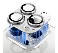 Niboow Caméra Arrière Protecteur Compatible avec iPhone 16 Pro/iPhone 16 Pro Max, [Anti-Rayures] Verre Trempé Caméra Lentille Coque, Protection écran pour iPhone 16 Pro/iPhone 16 Pro Max-Argent