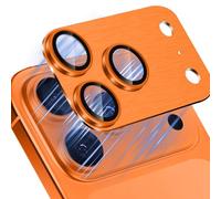 Niboow Caméra Arrière Protecteur Compatible avec iPhone 17 Pro, [Anti-Rayures] Verre Trempé Alliage D'aluminium Caméra Lentille Coque, Protection écran pour iPhone 17 Pro - Orange