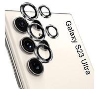 Niboow Caméra Arrière Protecteur Compatible avec Samsung Galaxy S23 Ultra, HD Anti Rayures Verre Trempé Protecteurs D'objectif Téléphone Portable, Lentille Coque pour Samsung Galaxy S23 Ultra - Argent