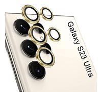 Niboow Caméra Arrière Protecteur Compatible avec Samsung Galaxy S23 Ultra, HD Anti Rayures Verre Trempé Protecteurs D'objectif Téléphone Portable, Lentille Coque pour Samsung Galaxy S23 Ultra - Or