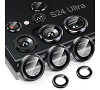 Niboow Caméra Arrière Protecteur pour Samsung Galaxy S24 Ultra 5G, HD Anti Rayures Verre Trempé Protecteurs D'objectif Téléphone Portable, Lentille Coque pour Samsung Galaxy S24 Ultra 5G - Noir