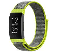 Niboow Nylon Bracelet Compatible avec Fitbit Charge 4/Fitbit Charge 3/Fitbit Charge 3 SE, Souple Réglable Sport Strap, Remplacement Respirant Tissé Bracelet pour Fitbit Charge 4/Charge 3/3 SE-Jaune