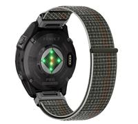 Niboow QuickFit 22mm Bracelet pour Garmin Fenix 8 47mm/Fenix E 47mm/Fenix 7 Pro Solar/Fenix 7/Epix 2 Pro 47mm, Nylon Bracelet pour Garmin Fenix 6 GPS/Fenix 6 Pro GPS/Fenix 5/Fenix 5 Plus - Vert Bleu