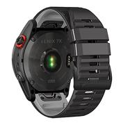 Niboow QuickFit 26mm Silicone Bracelet pour Garmin Fenix 8 51mm/Fenix 7X Pro Solar/Fenix 7X/Fenix 6X/Fenix 6X Pro/Fenix 5X Puls, Sport Sangle Respirant pour Garmin Enduro 3/Epix 2 Pro 51mm - Gris/Noir