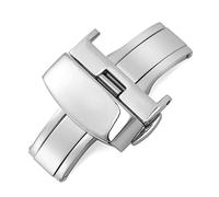 NIBOTT 16mm 18mm 20mm 316L Acier inoxydable Boucle de déploiement Boucle Double-cliquez Double-clic Touche Touche Montre ACCESSOIRES D'ACCESSOIRES GOLD(Silver,16mm)