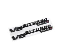 NIBOTT Autocollant 3D ABS Noir for Garde-Boue De Voiture V8 BITURBO, Emblème De Coffre Arrière, Logo GLE63S, Badge Adapté for Mercedes AMG GLE 63 S W167 W166 C292 (Color : V8 Shiny Black 2Pcs)