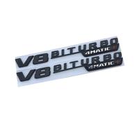 NIBOTT Autocollant 3D ABS Noir for Garde-Boue De Voiture V8 BITURBO, Emblème De Coffre Arrière, Logo GLE63S, Badge Adapté for Mercedes AMG GLE 63 S W167 W166 C292 (Color : V8 Matte Black 2Pcs)