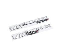 NIBOTT Autocollant 3D ABS Noir for Garde-Boue De Voiture V8 BITURBO, Emblème De Coffre Arrière, Logo GLE63S, Badge Adapté for Mercedes AMG GLE 63 S W167 W166 C292(V8 Shiny Silver 2Pcs)