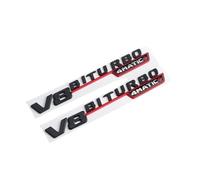 NIBOTT Autocollant 3D ABS Noir for Garde-Boue De Voiture V8 BITURBO, Emblème De Coffre Arrière, Logo GLE63S, Badge Adapté for Mercedes AMG GLE 63 S W167 W166 C292(V8 Black Red 2Pcs)