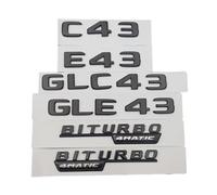 NIBOTT Autocollant 3D for Coffre de Voiture, Logo emblème C43 E43 GLE43 GLC43 BITURBO 4MATIC adapté for Mercedes AMG W205 W204 W213 W212 X253 W167, Accessoires (Color : Glossy Black, Size : BITURBO