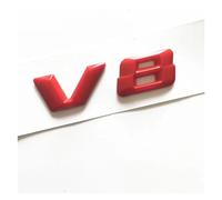 NIBOTT Autocollant de réaménagement de Style de Voiture, Noir Rouge chromé, Lettres de Police 3D tranchantes V8 V12, Badge d'emblème adapté au Logo latéral de Mercedes Benz AMG (Color : V8 Matte Red
