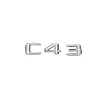 NIBOTT Autocollant de Voiture avec Lettres et emblème arrière de Voiture, for C43 C 43, Argent chromé