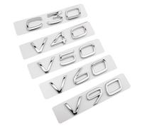 NIBOTT Autocollants d'emblème de Logo de Lettres de Coffre arrière de Voiture ABS, Autocollants adaptés for Fit for Volvo V40 V50 V60 V90 V70 V80 V30 C30 C40 C50 C70 C90(Chrome,V60)