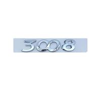 NIBOTT Haute qualité 3D ABS Chrome Lettres de Voiture Autocollant Coffre arrière emblème Insigne adapté for Peugeot 2008 3008 4008 5008 Logo Lettres Accessoires (Color : 3008 Silver)