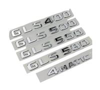 NIBOTT Lettres chromées ABS 3D for Logo d'emblème de Voiture, Autocollants adaptés for Mercedes Benz GLS 63 AMG 400 450 500 550 580 X167 X166, Accessoires (Color : Chrome Silver, Size : 4MATIC)