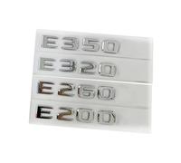 NIBOTT Lettres chromées Noires 3D ABS for Autocollants de Voiture, adaptés for Mercedes E200 E260 E300 E320 E350 W212 W213, emblème de Coffre arrière, Accessoires de Logo (Color : Chrome Silver, Siz