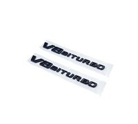 NIBOTT Lettres et Chiffres Noirs Brillants emblème C63 C63s V8Biturbo Fit for Mercedes Benz AMG Coffre de Voiture arrière C205 S205 W205 Logo Autocollant (Color : V8 Biturbo 2pcs, Size : Glossy Blac
