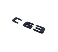 NIBOTT Lettres et Chiffres Noirs Brillants emblème C63 C63s V8Biturbo Fit for Mercedes Benz AMG Coffre de Voiture arrière C205 S205 W205 Logo Autocollant (Color : C63, Size : Glossy Black)