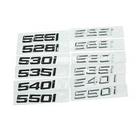 NIBOTT Numéros De Police Lettres 520i 523i 525i 530i 535i 540i 550i GT, Emblème Supérieur ABS Adapté Fit for BMW Série 5, Plaque Signalétique De Coffre De Voiture, Logo Autocollant (Color : Chrome,