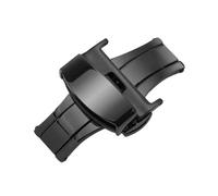 NIBOTT T02 automatique Double clic papillon boucle montre bouton poussoir pli déploiement fermoir argent bracelet montre fermoir12-24mm(Schwarz,24mm)