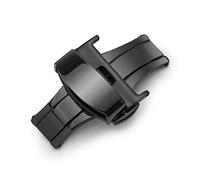 NIBOTT T02 Double-clic automatique Double-clic Boucle de papillon Bouton Push Bouton Fold Plongement du déploiement Fermoir Argent Watchband Regarder Fleras12-24mm(Schwarz,14mm)