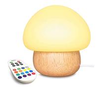 NiC IS COCNG Lampe Champignon USB LED Pour Enfants Silicone Petit Veilleuse | Télécommande, 16 Couleurs, Uminosité Réglable, Fonction Mémoire, Soins Oculaires Doux, Pour BéBé Chambre Deco Cadeau Chevet
