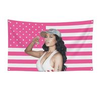 Nic-ki Drapeau Min-aj 90 x 150 cm Tapisserie amusante pour décorer les clubs, concerts, bars, dortoirs universitaires, salons, chambres, avec 4 œillets en laiton pour une suspension facile