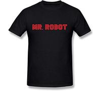 nicai Men's Mr. Robot Logo T Shirt Black XL