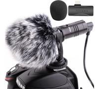 Nicama SGM8S 3,5 mm Microphone pour Appareil Photo avec Manchon Pare-Brise, pour Canon EOS, Nikon DSLR Caméscopes Sony (Non Compatible avec Canon T5, T6 et T7)