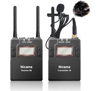 Nicama WLM8 UHF Wireless Lavalier Microphone, Micro Cravate sans Fil pour Appareil Photo Nikon Sony Caméscope (TX+RX)