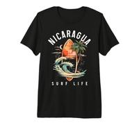 Nicaragua Nica Surf Vintage Surf Surfeur T-Shirt Haut de Gamme