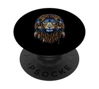 Nicaraguan Lion Casque Reggae Dreadlocks PopSockets PopGrip Adhésif