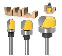 NICAVKIT 3Pcs Bol et plateau Fraise à rainurer pour le travail du bois,Tige de 8 mm à becs ronds Modèle routeur Bits, Plat Sculpture Routeur Bits Wood Cutter Bowl Pattern Routeur bit