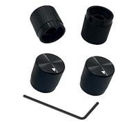 NICAVKIT 4Pcs bouton de guitare Métrique 6mm Boutons Dôme Knobs Contrôle Volume Tonalité pour Guitare électrique Fender Telecaster et Precision Bass (noir)
