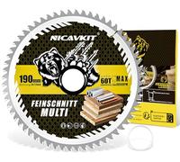 NICAVKIT Lame scie circulaire Ø 190 x 30 mm pour bois, métal et aluminium, etc. Avec bague de réduction de 20 mm - Lame de scie multi-matériaux 190 x 30 mm Compatible avec Bosch, Makita & Dewalt