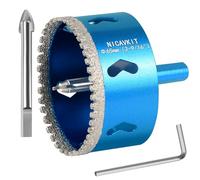 NICAVKIT Scie Cloche Diamantée 65mm avec Foret Guidage de Centrage, Professionnelle Foret Trépan Diamanté Denté Brasé pour Carrelage, Porcelaine, Verre, Marbre et Céramique